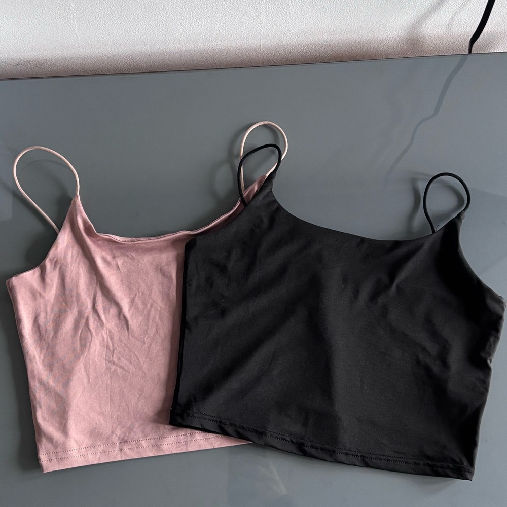 Classic Women's Double Pack Camisoles - Black & Dusty Pink